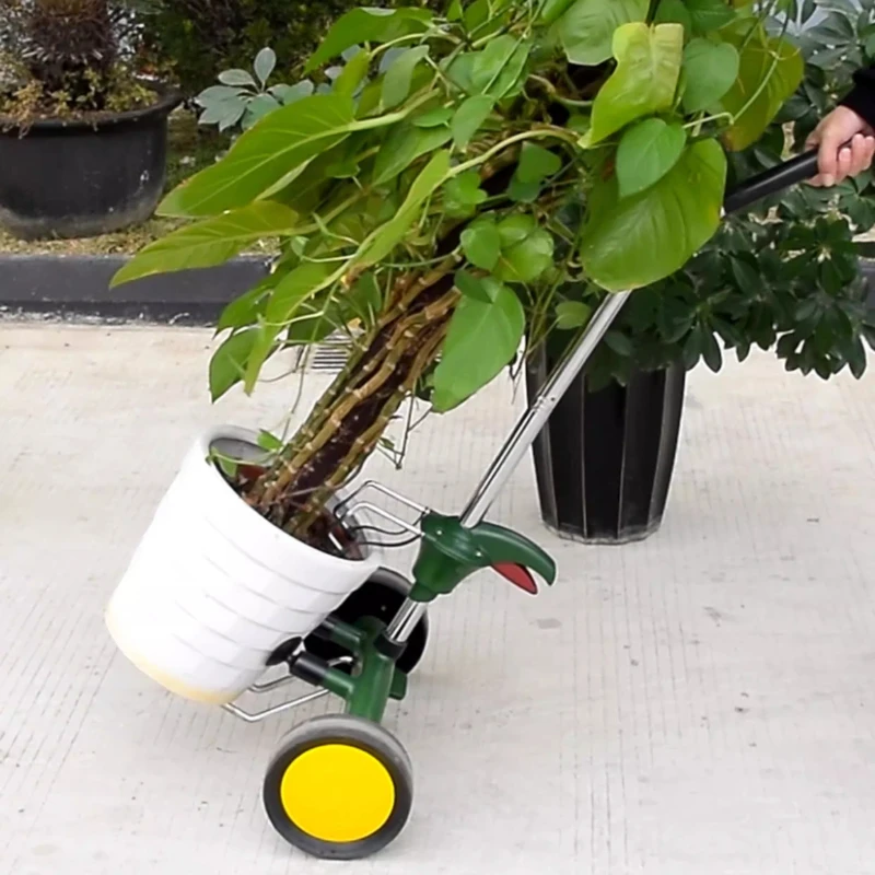 Effortless Plant Pot Dolly Single Garden Pot Moving Cart Tall Flower Pot Transporter for Gardening Durable Portable Garden Car