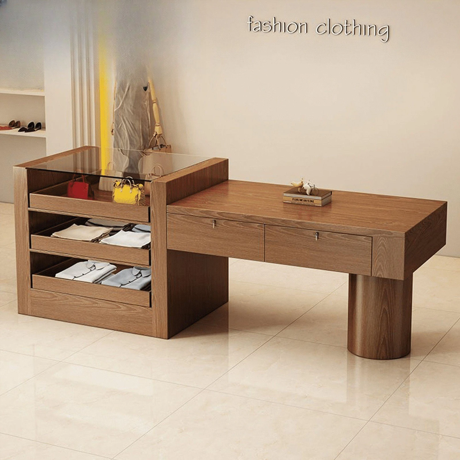 Clothing store Nakajima cabinet water table Internet celebrity women's clothing store jewelry display cabinet shoe cabinet retro