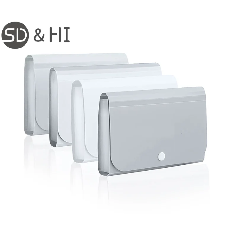 Nail Stickers Storage Book File Folder Document Organizer Card Package Button Type File Expanding Wallet 13 Pockets Paper Holder