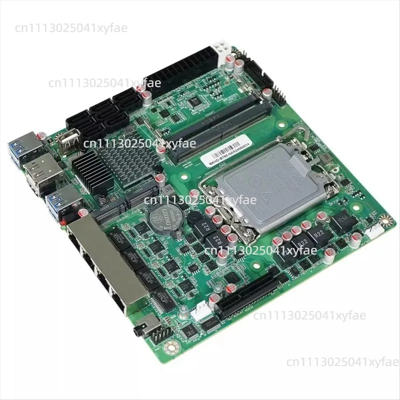 Mini ITX B760 NAS Motherboard, LGA1700 CPU 2xDDR5 4xi226 2.5G 2xM.2 NVME 8xSATA Home Firewall Mainboard
