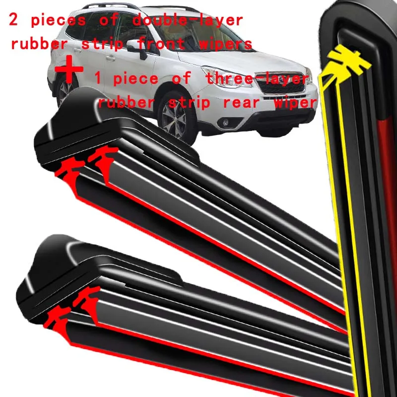 

For Subaru Forester SJ MK4 2013-2018 2014 2015 Wiper Front & Rear Wiper Blades Windshield Windscreen Window Brushes 26"+17"+14"