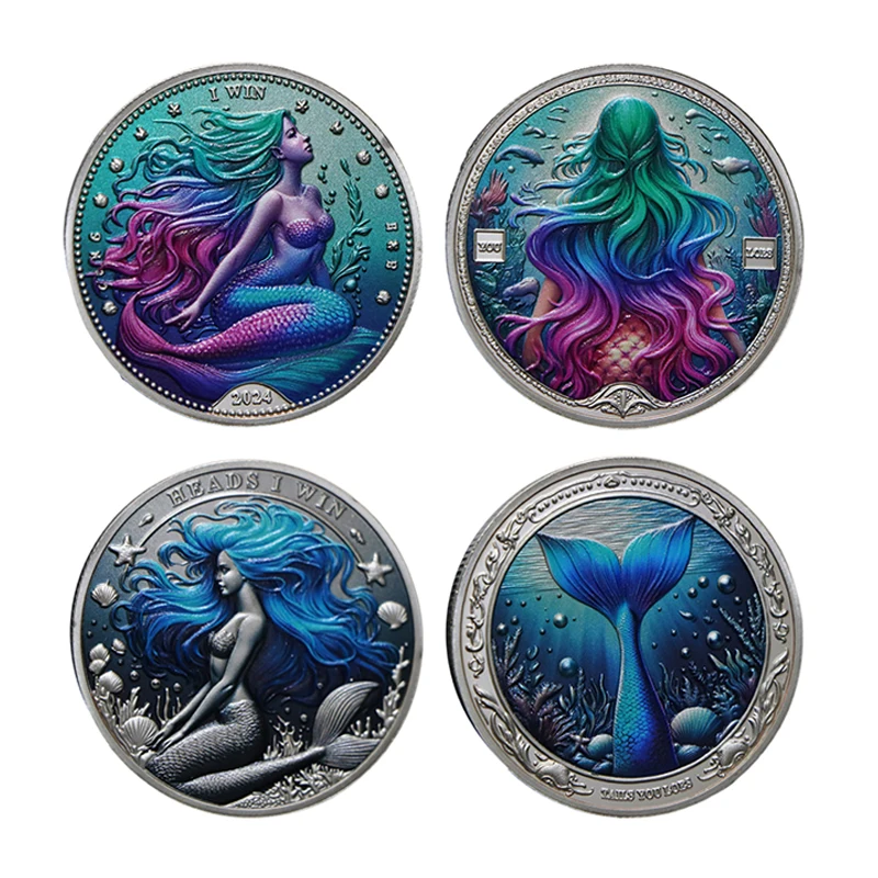 2024 Mermaid Decision Coin Metal Craft Challenge Coin Head You Win,Tail You Lose Collection Coin Gift