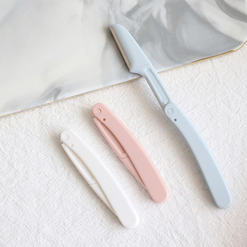 3PCS Tragbare Augenbraue Trimmer Sicher Augenbraue Former Faltbare Augenbraue Trimmer Rasierklinge Rasiermesser frauen Make-Up-Tools