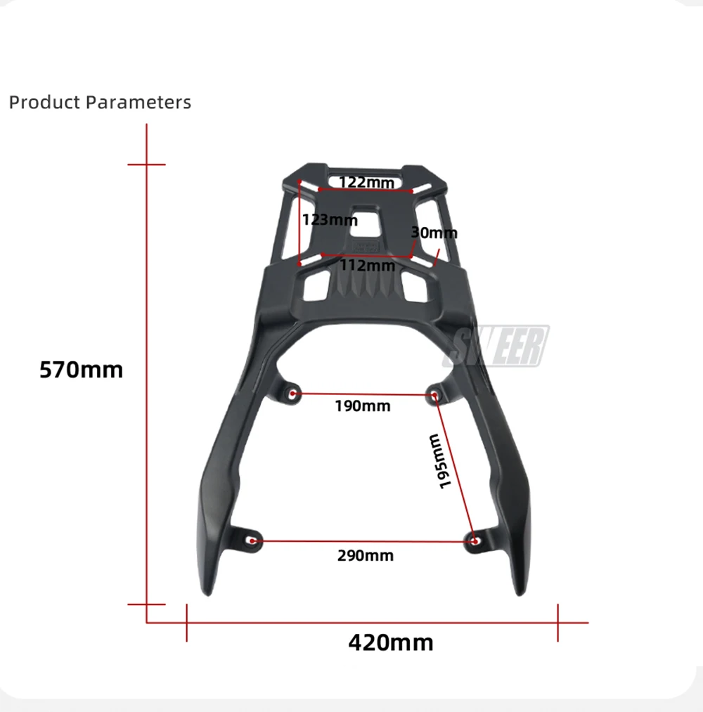 For Honda ADV160 Motorcycle rear tailstock accessories modified Aluminum alloy rear end shelf 2023-2025