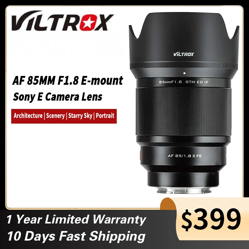 

VILTROX AF 85mm F1.8 II STM Auto Focus Portrait Full Frame Lens Large Aperture for Sony E Mount Digital Camera Lens A6600 A7III