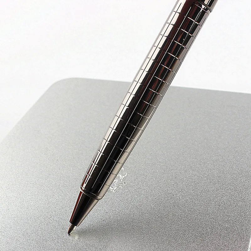 High quality 0.7mm Metal Luxury grey plaid Ballpoint Pens for Writing School Office Business Supplies