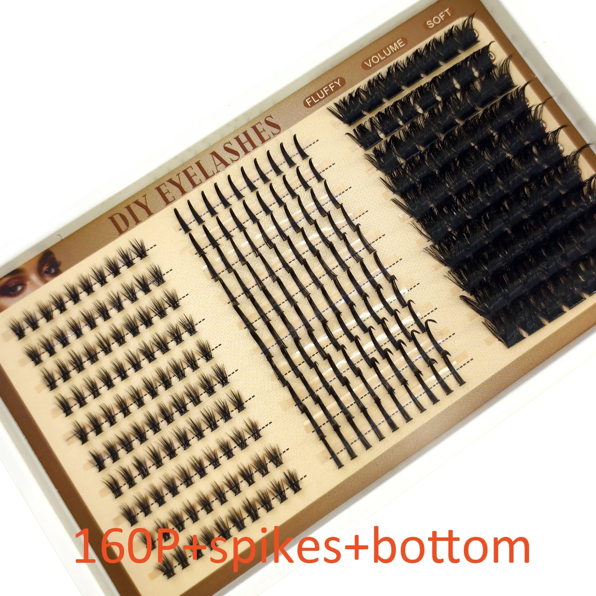 30 Reihen Wimpernbüschel DIY Spiky Cluster Lashes Gemischte Stile Flauschige Volumen-Wimpernbüschel Flauschige Einzelwimpernverlängerung – Detail 10