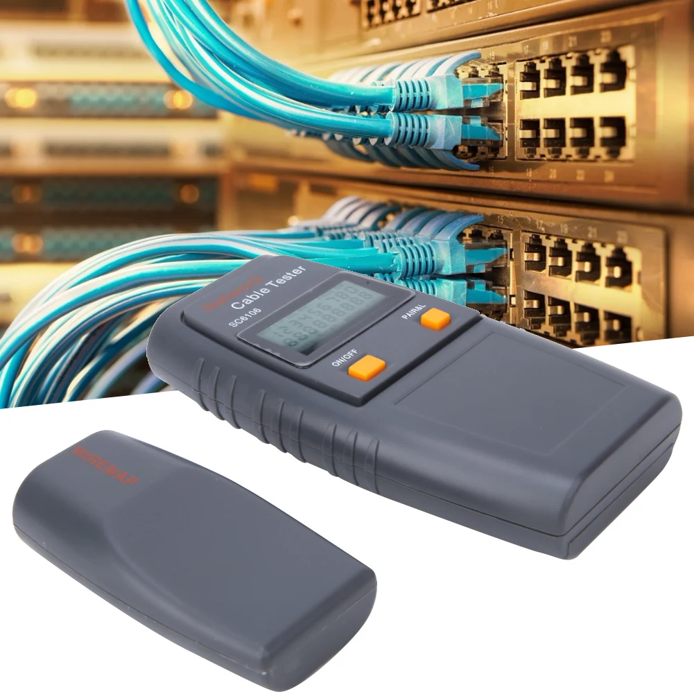 Network Cable Tester SC6106 LAN Network Wire Cable Tester Electrical Line Finder Testing with LCD Display