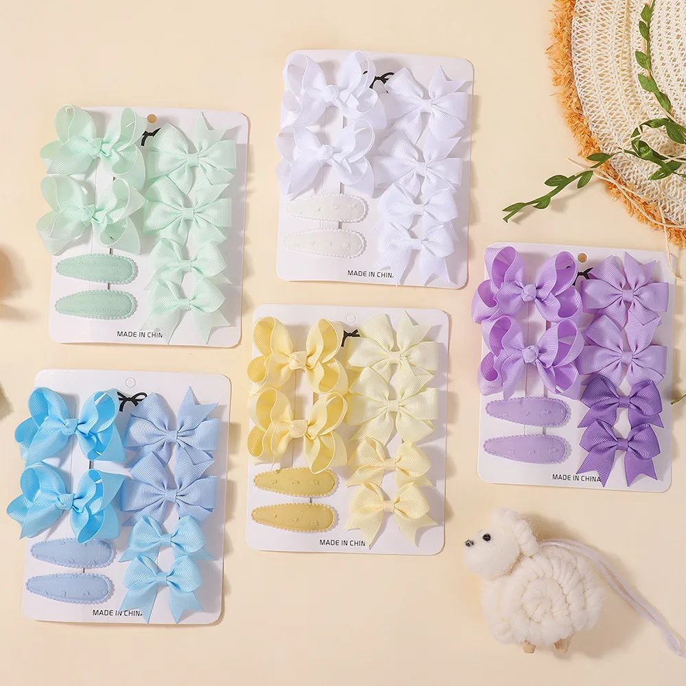 

RIBBON BOWS 8Pcs Lovely Butterfly Hair Clips Solid BB Clip for Girls Kids Handmade Hairpin Barrettes Headwear Hair Accessories