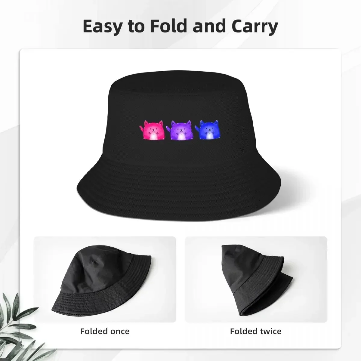 Bisexual Kittens Bucket Hat Panama For Kids Bob Hats Fashion Fisherman Hats Summer Beach Fishing Unisex Caps