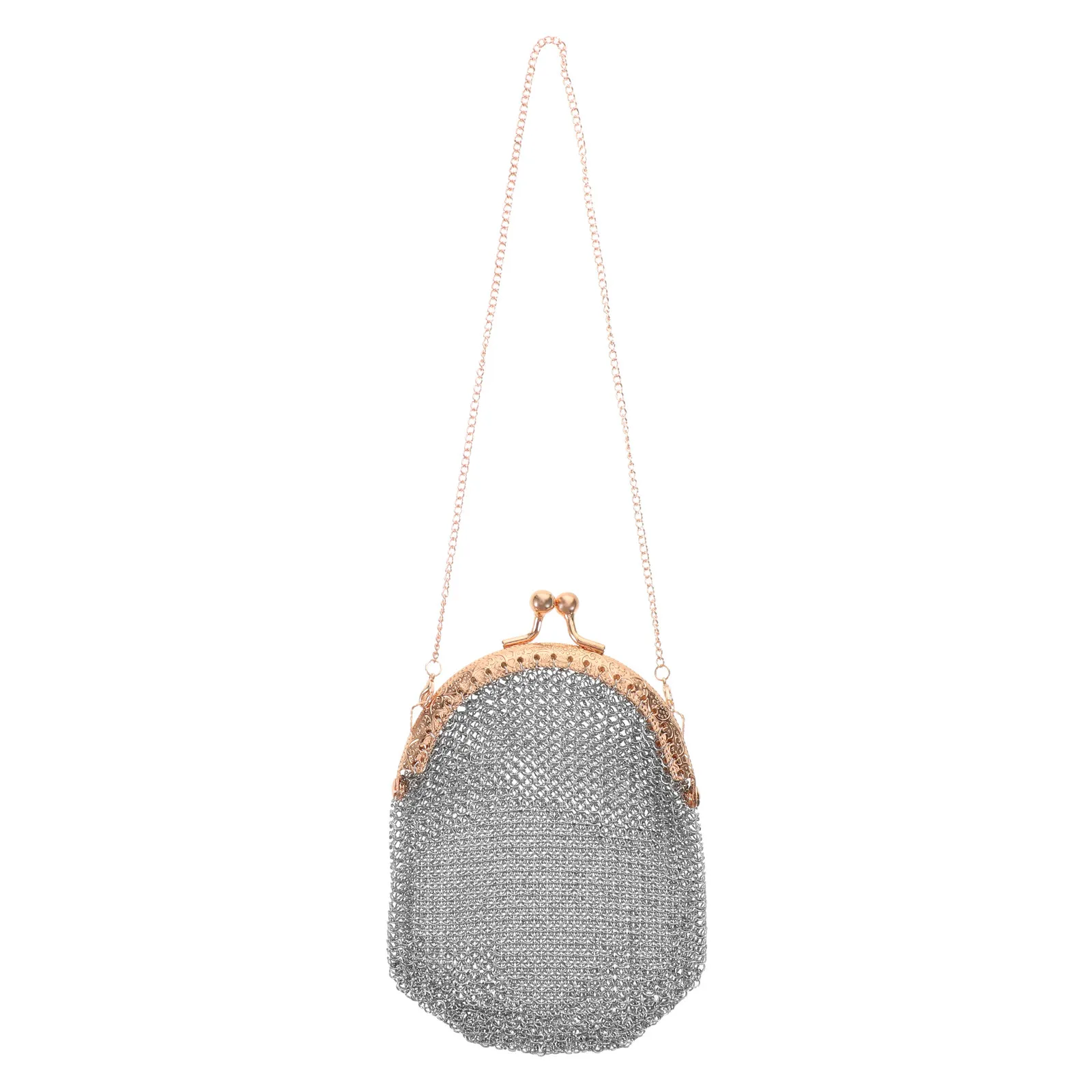 

Vintage Purse Victorian Style Metal Change Pouch Mini Wallet Kiss Lock Travel Photography Mesh Purse