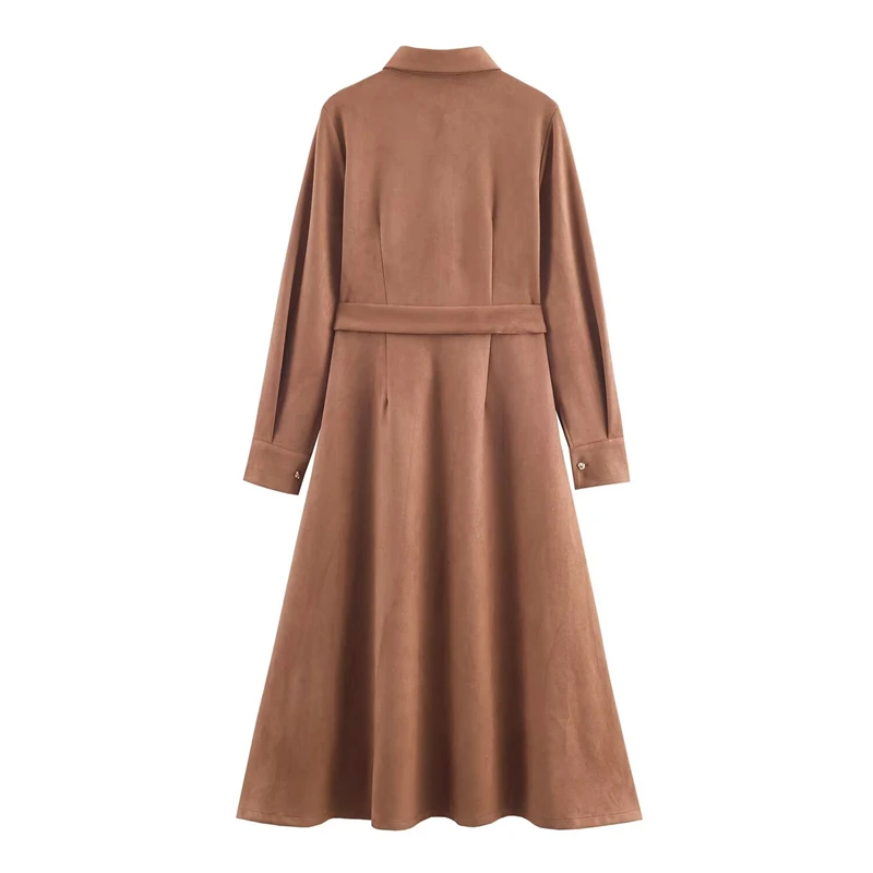 KEYANKETIAN Lente nieuwe dameskleding temperament, taille cinching, enkele rij knopen geborduurde shirt stijl jurk, lange rok