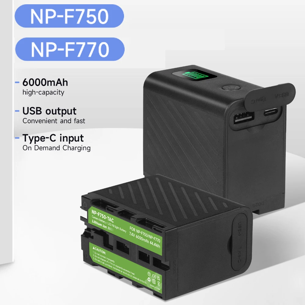 

PALO 6000mAh NP-F770 NP-F750 Battery with LED Power Indicator for Sony NP-F780 F970 F550 F570 F730 F750 F770 MC1500C CCD-TRV58