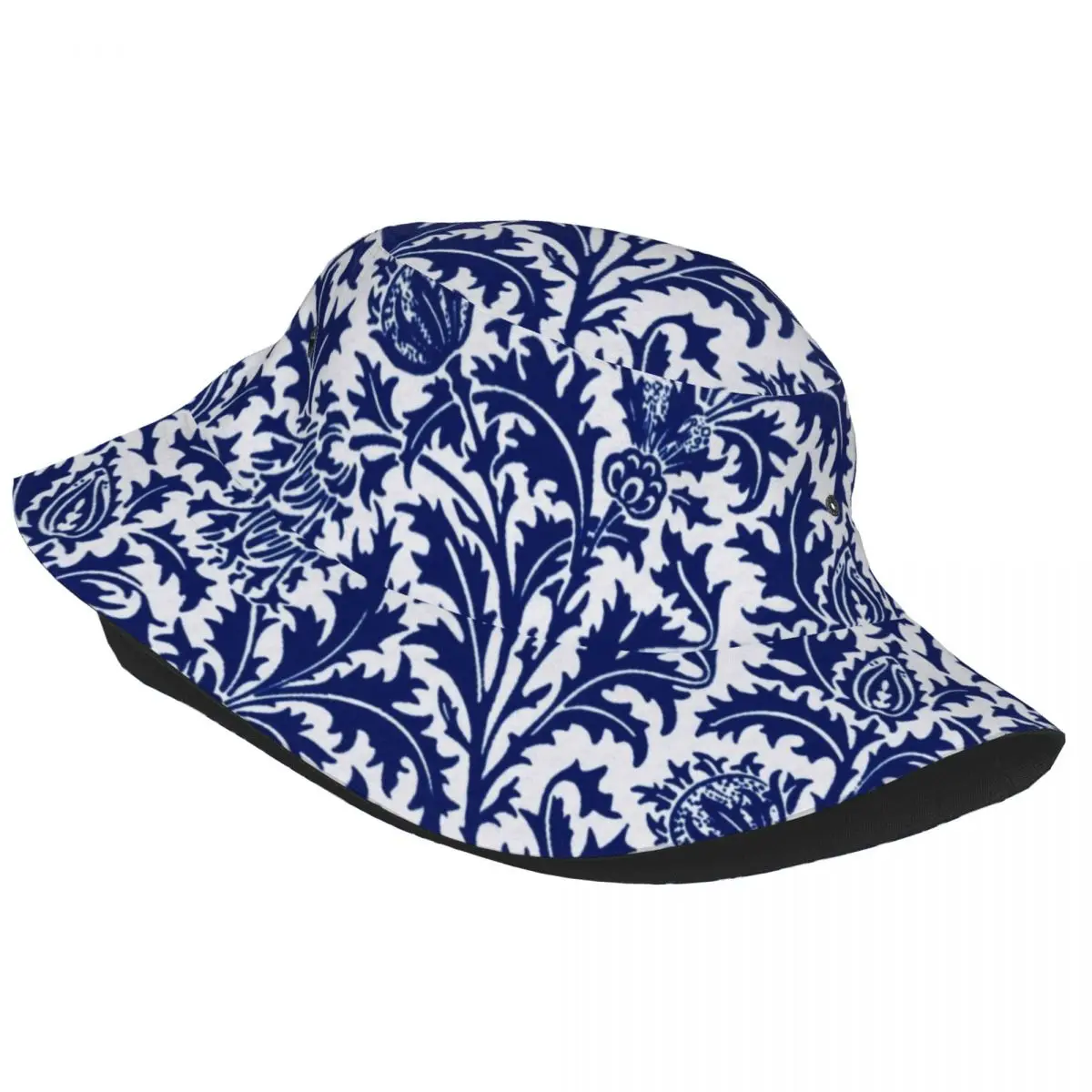 William Morris Thistle Damask Bucket Hats Women Men Unisex Fashion Floral Textile Pattern Summer Fisherman's Hat