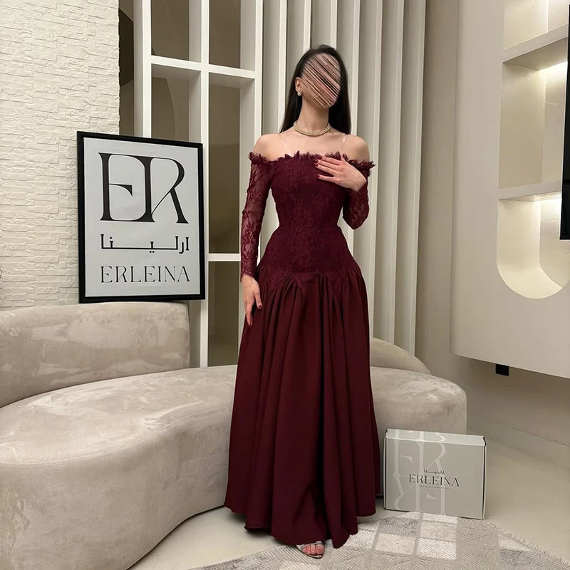 

Thinyfull 2026 A-Line Prom Evening Dresses Saudi Arabia Long Sleeve Lace Party Dress Sexy Night Cocktail Prom Gowns Customized