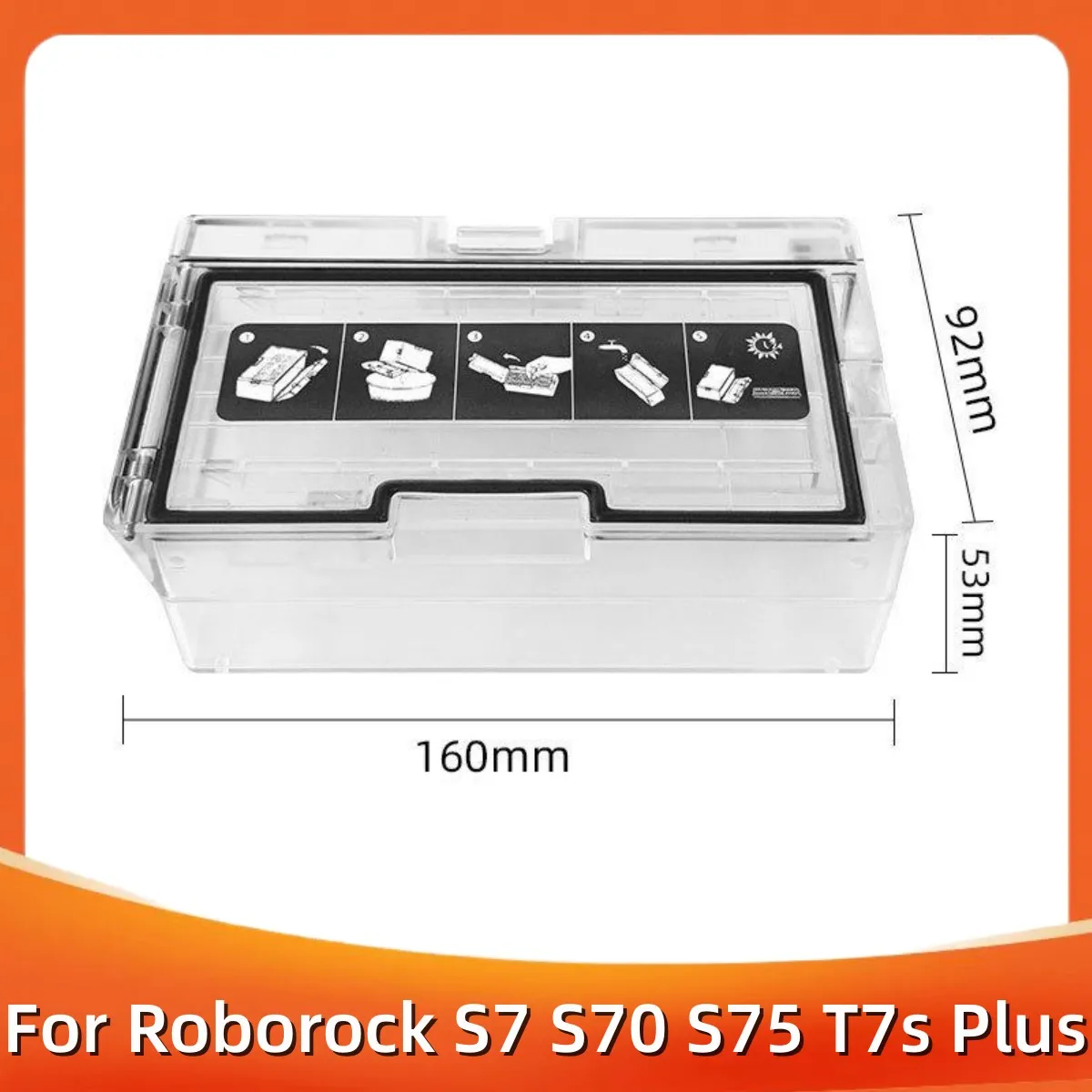 Dust Bin for Roborock S7 S70 S75 T7s Plus T7s Dust Box Hepa Filter Spare Parts Robot Vacuum Cleaner Accessories