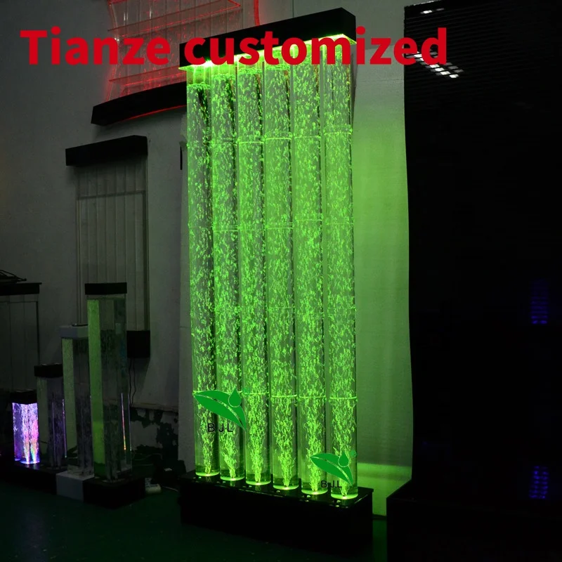 (Customized) Hotel interior design guarded LED water bubble wall with water bubble columns