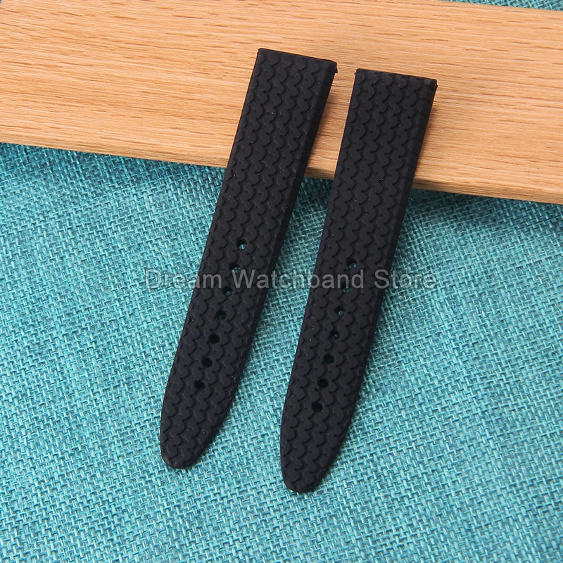 21 مللي متر 23 مللي متر جودة عالية حزام ساعة سيليكون Sweatproof تنفس الجلد ودية عديم الرائحة لسلسلة Chopard Mille Miglia الأسود