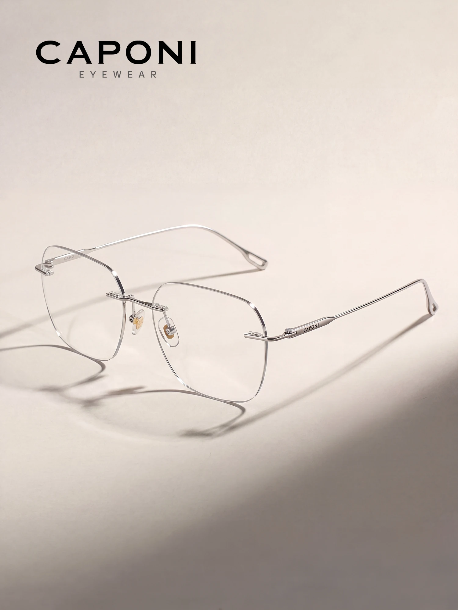 CAPONI Herren-Brillengestell, ultraleicht, Titan, Designer-Brille gegen blaues Licht, Computerbrille, photochrom, UV400, Rahmenbrille J23074 – Detail 3