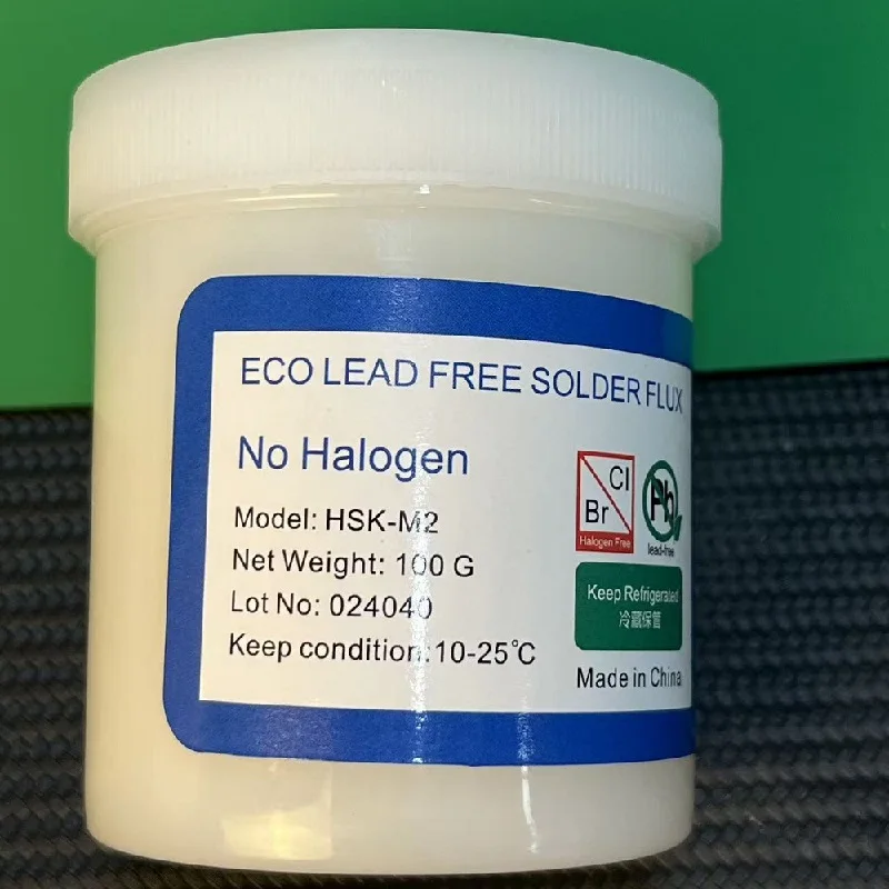 

HSK M2 Premium ECO Lead Free Solder Flux 100G No Halogen Smoke Oxidation Resistant PCB Welding Maintenance Tool