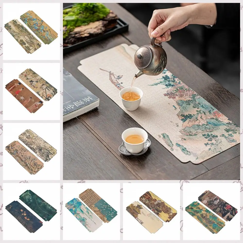 

Chinese Style Chinese Tea Towel Ancient Painting Waterproof Tea Cushion Cloth Double-sided Tea Cloth Tea Table