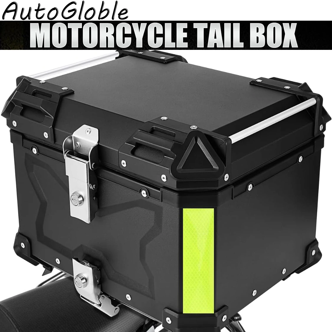 45/55/65L Aluminium Motorfiets Kofferbak Waterdichte Top Box Staart Doos Kofferbak Carrier Universele Motor Opslag staart Doos Bagage - afbeelding 2
