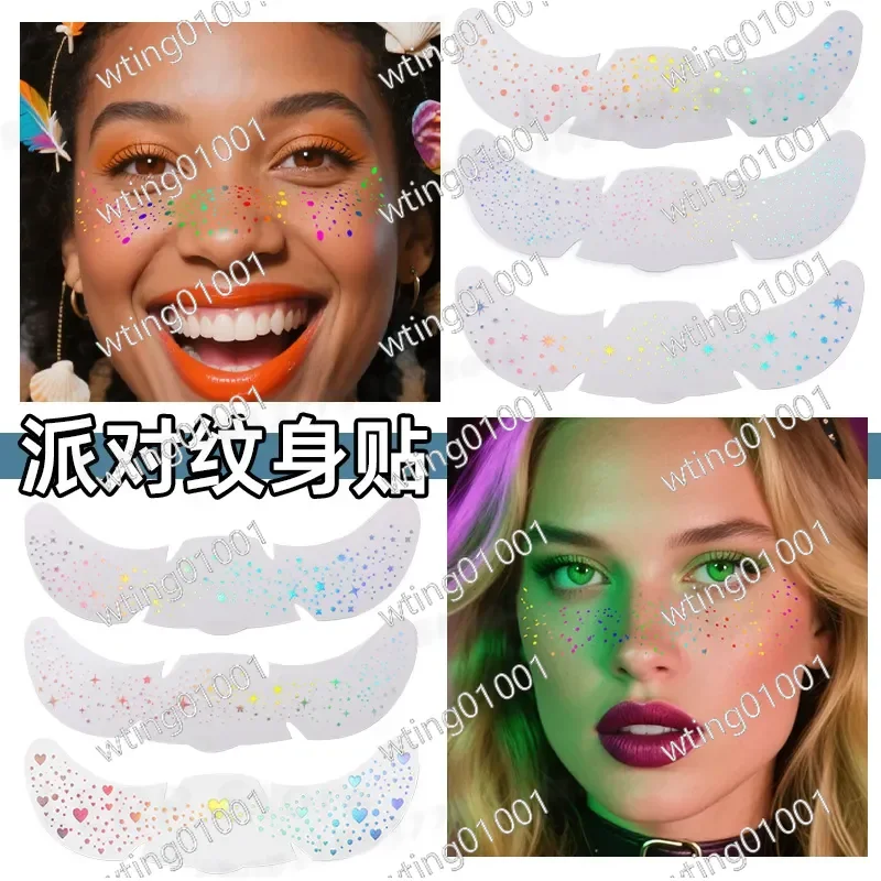 for Laser Bronzing Hot Silver Rose Gold Freckle Tattoo Sticker Waterproof Beauty Makeup Fake Freckles European American Style