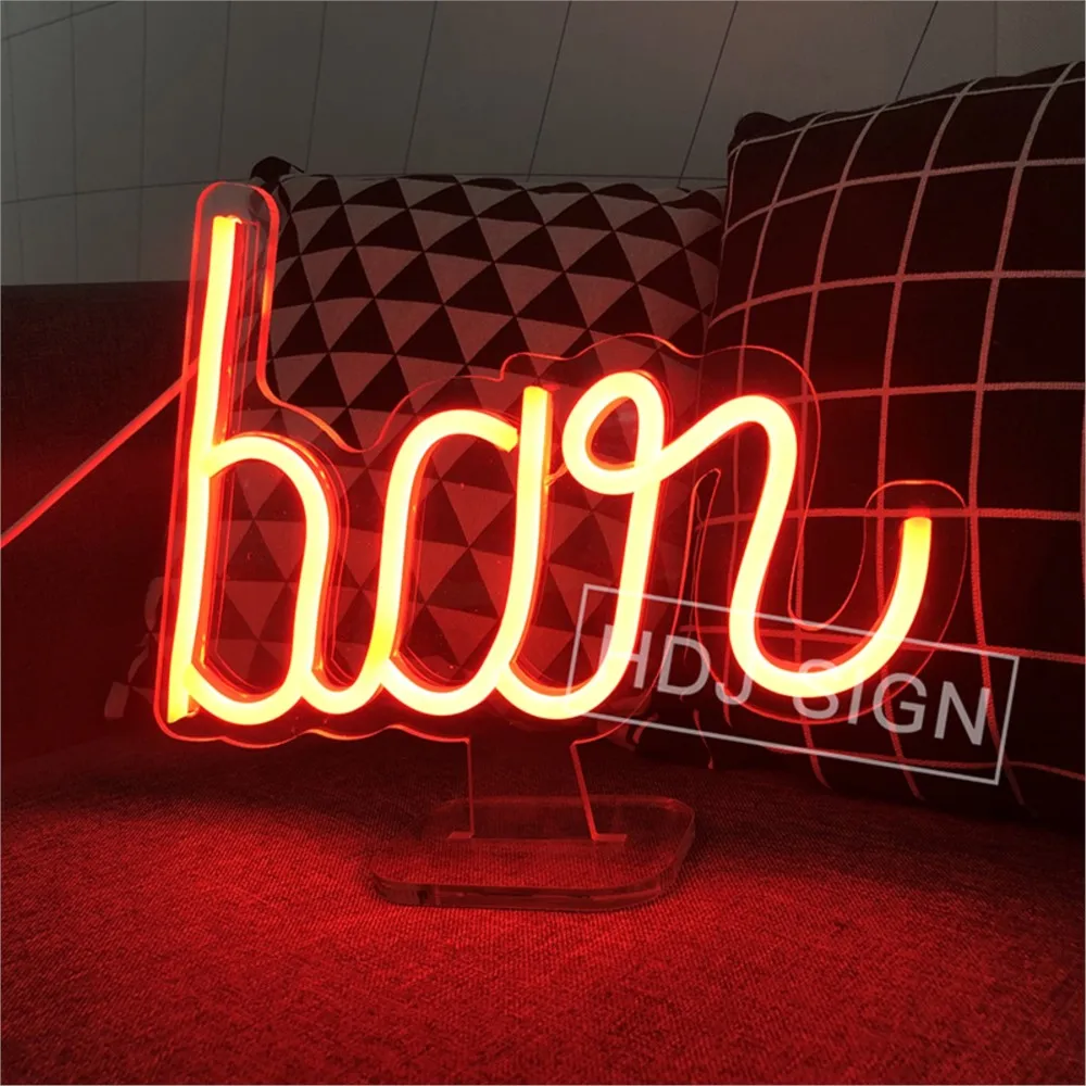 

Ban Neon Sign for room Decor Creative Led Neon Night Light Store Beer Bar Pub Desk Table Lamp Personalized Commercial Plaque