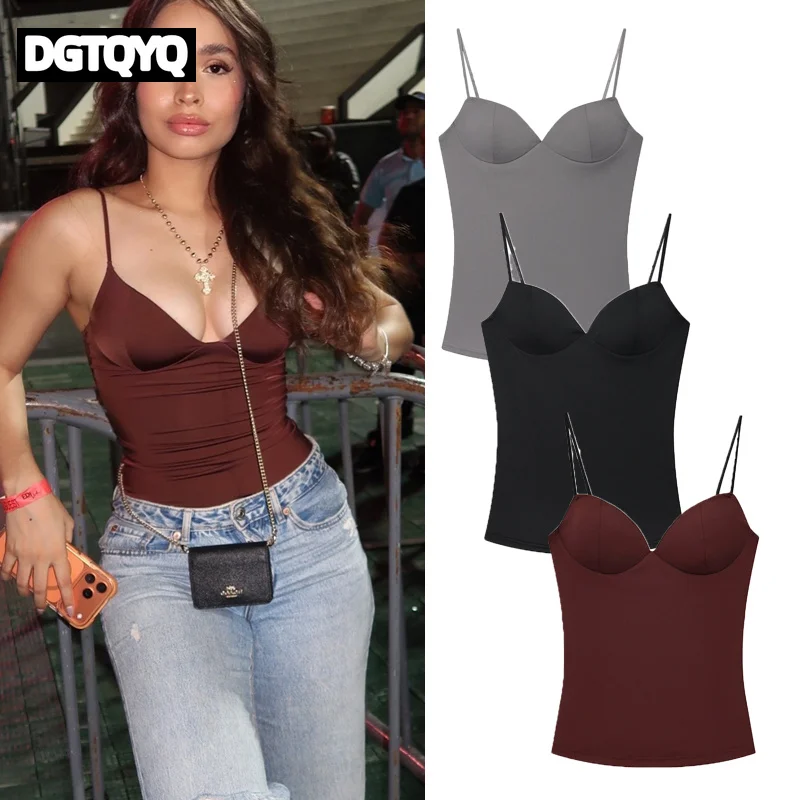 

Women's Tops Bustier Corset Crop Slip Top Women Bodycon Backless Sexy Tops 2026New Brown Black Gray Camisole Vest Female Fashion