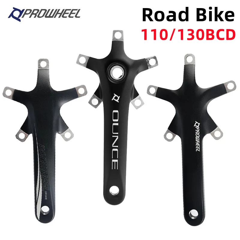 PROWHEEL Road Bike Crankset 110BCD 130BCD 170mm 172.5mm Crank With BB Bottom Bracket Folding Bicycle Crankset  Aluminum Alloy