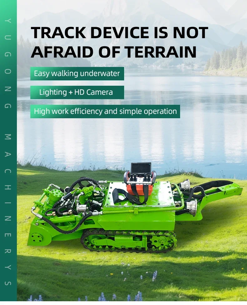 YG Customized Hight Quality Rubber Tracked Amphibious Dredger Underwater Dredging Machine Robot Small Underwater Dredging Robot