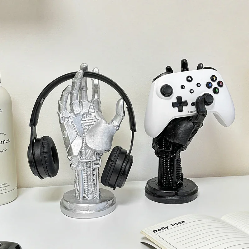 

Punk robot ornament, gamepad bracket, earphone hanger, computer table set up, desktop rack