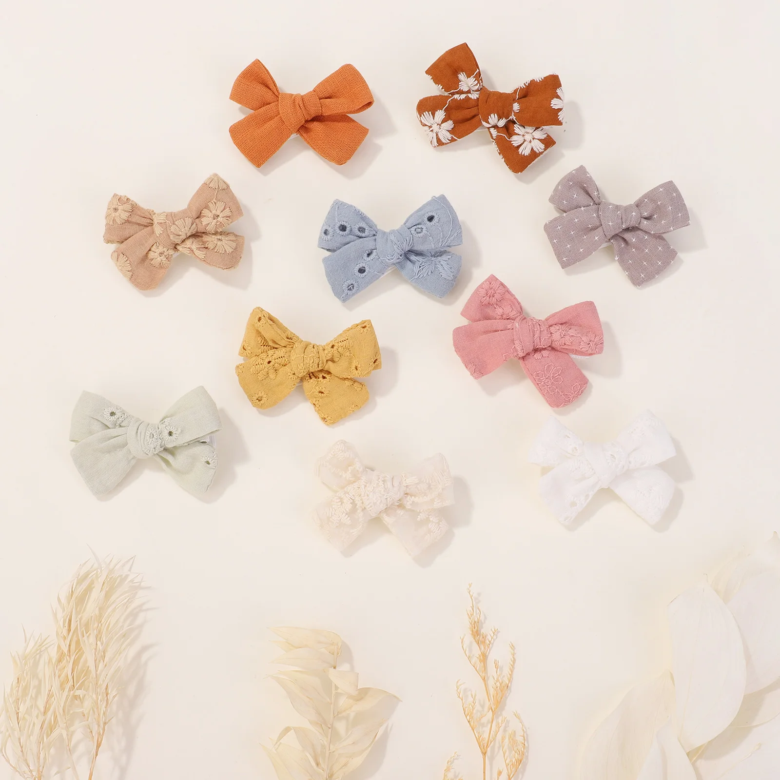 2Pcs Hairpin Soft Cotton Hairclip for Baby Girls Hair Bows Print Bowknot Hairgripe Headwear Toddler Babe Hair Accessories