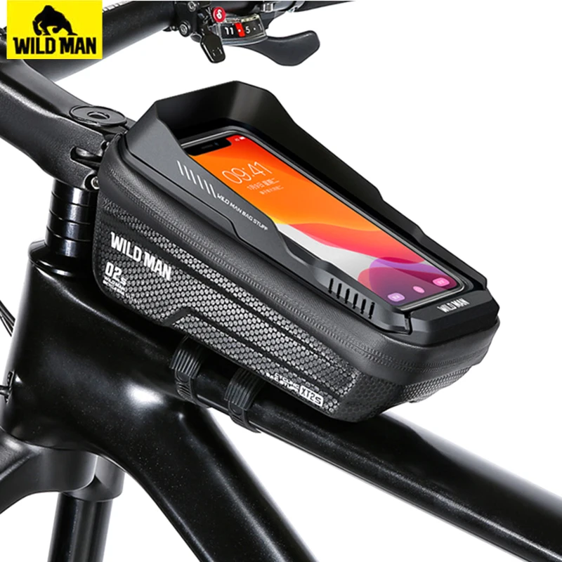 WILD MAN Bike Bag Touch Screen Front Bicycle Bag Waterproof Phone Cases 6.8\