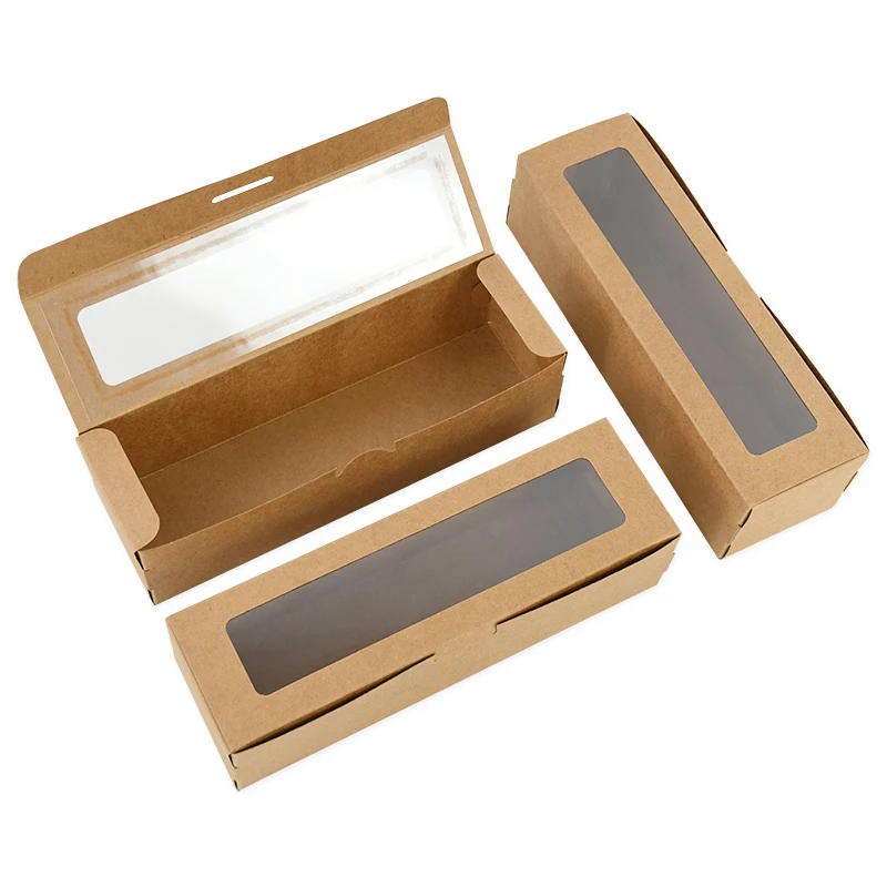 White Paper Chocolate Macaron Boxes With Window