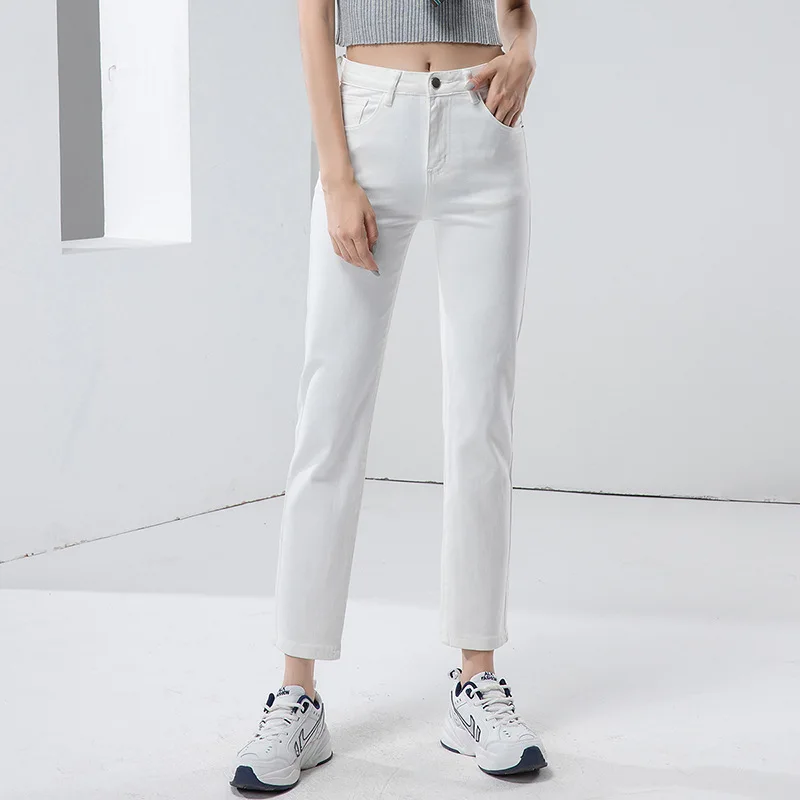 2024 Spring New High Waist Elastic Straight Leg Pants, Slim and Stylish, Hip Lifting Loose Jeans