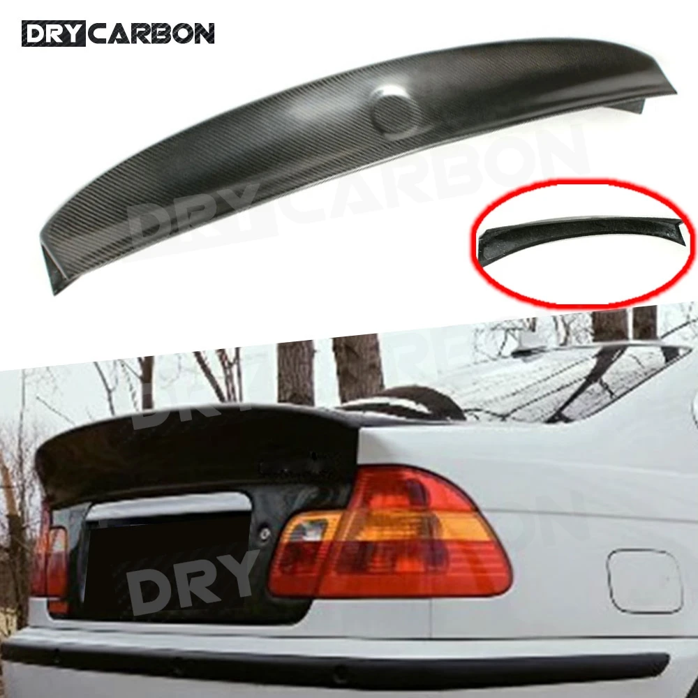 

Car Styling Body Kits Carbon Fiber Rear Spoiler for BMW 3 Series E46 1999-2006 FRP Rear Trunk Boot Wing Spoiler Accessories