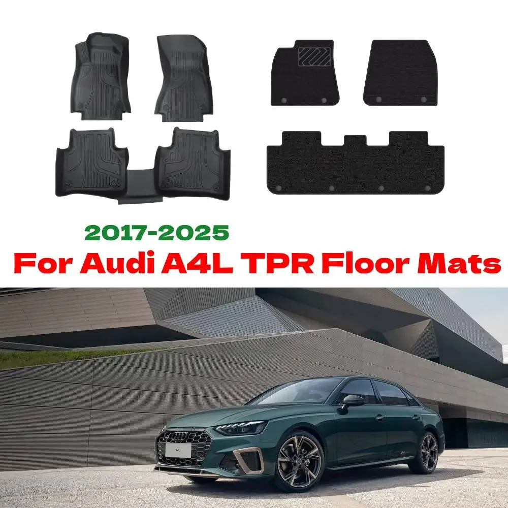 

For Audi A4L 2025 2024 2023-2017 TPE Floor Mats All-Weather Waterproof Automotive Mat Interior Accessories Left Hand Drive