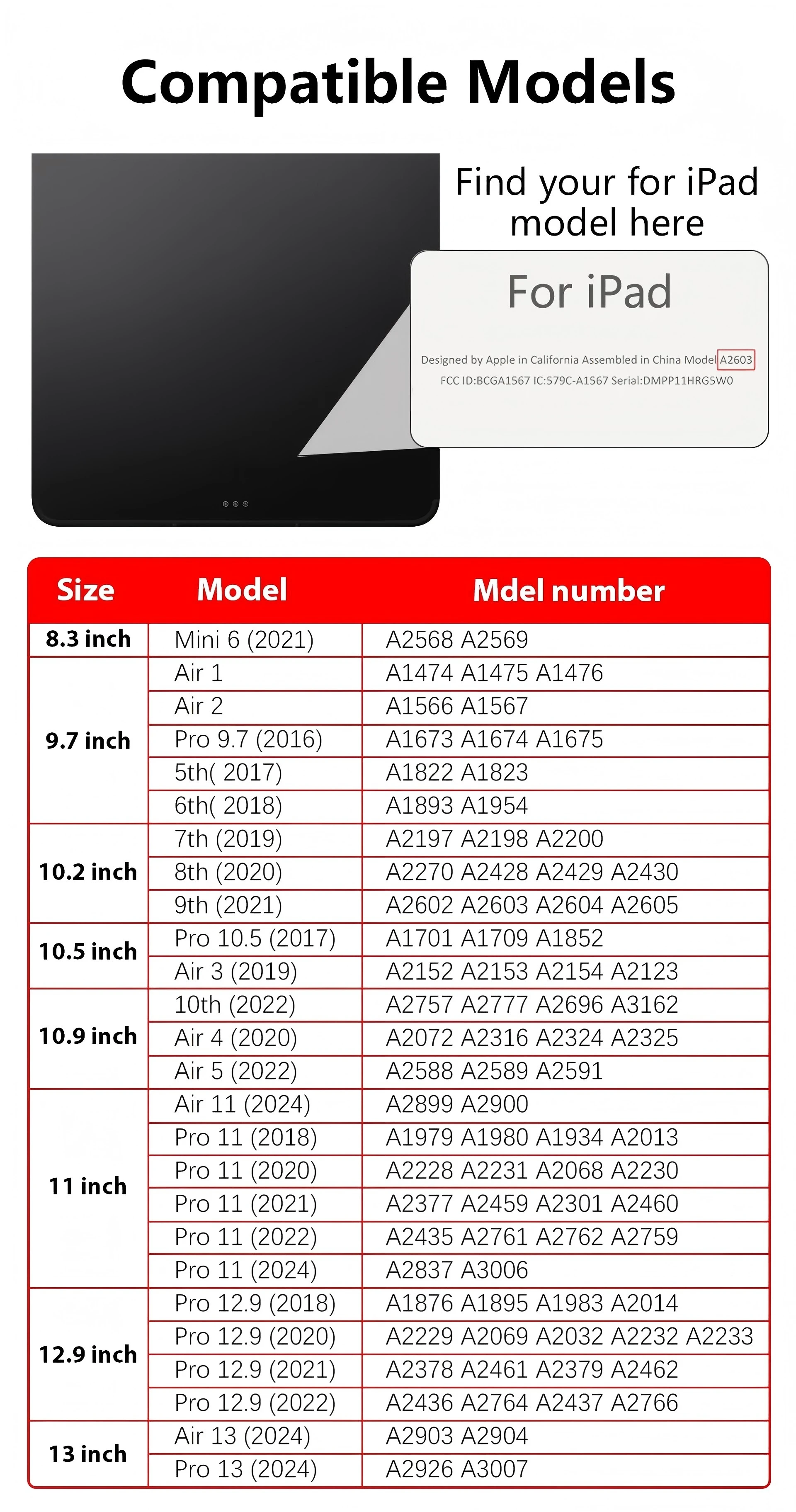 Hülle für iPad A16 A19 12. 11. 6. 5. Generation 9,7 Zoll Air 1 2, iPad Pro 9,7 2016, Air 5 4 11 10. 10,9 Zoll, Mini 1 2 3 4 5 6 7 – Detail 1