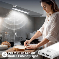 Aluminium Shell PIR Motion Sensor LED Under Cabinet Lamp Night Lights Indoor Wireless Closet Light for Kitchen, Stair, Wardrobe