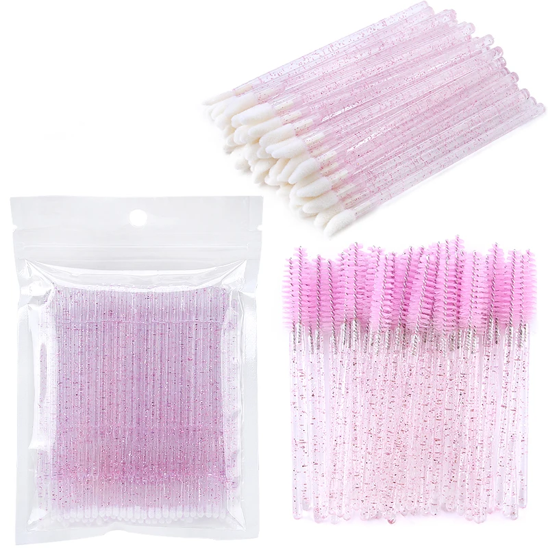 100/200Pc Disposable Makeup Brushes Crystal Lip Gloss Microbrush Mascara Wands Applicator Eyelash Extension Supplies Accessories