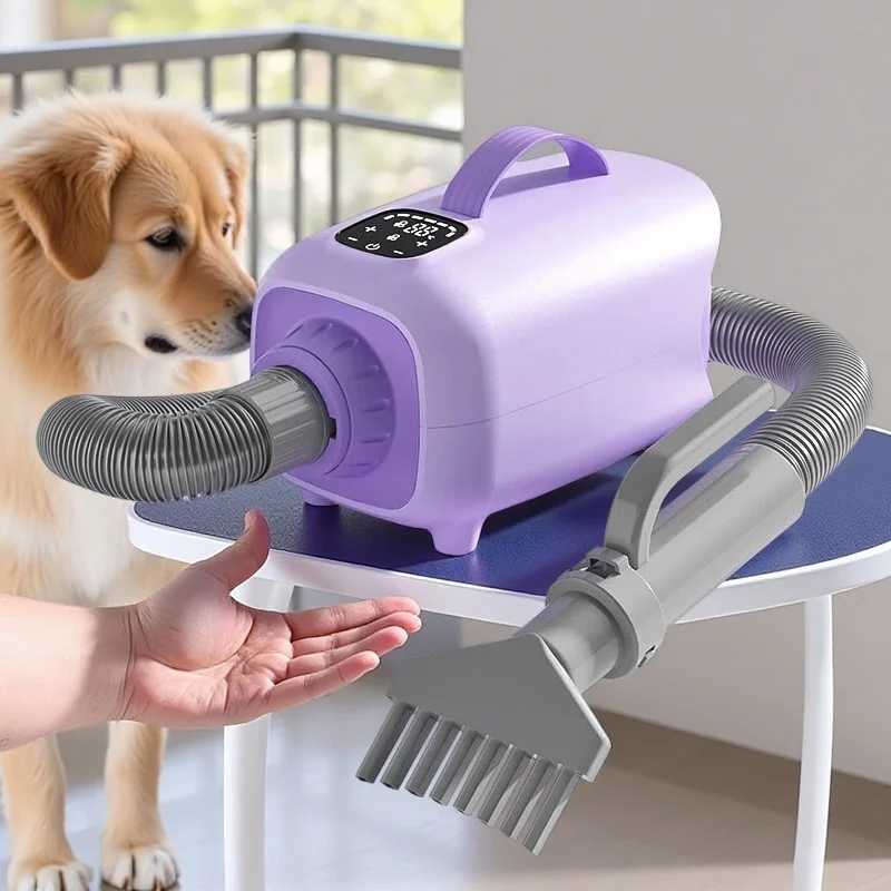 Professional Rechargeable Portable High Velocity Dog Blower Smart LED Touch Screen Grooming Dryer Negative Ions For Large Breeds