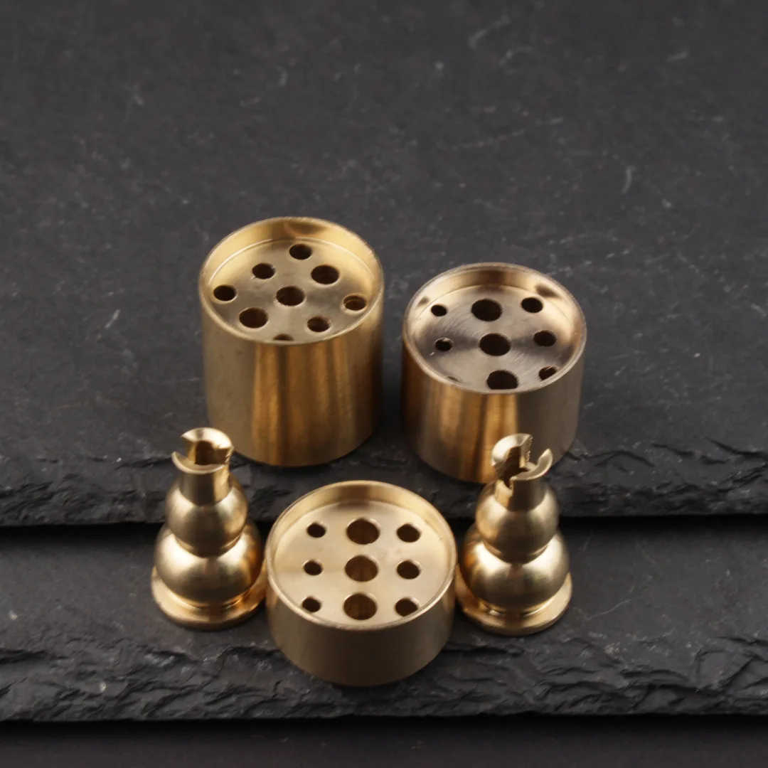 Brass gourd nine-hole incense plug, handmade brass gourd incense plug, pure copper incense burner, gourd incense burner