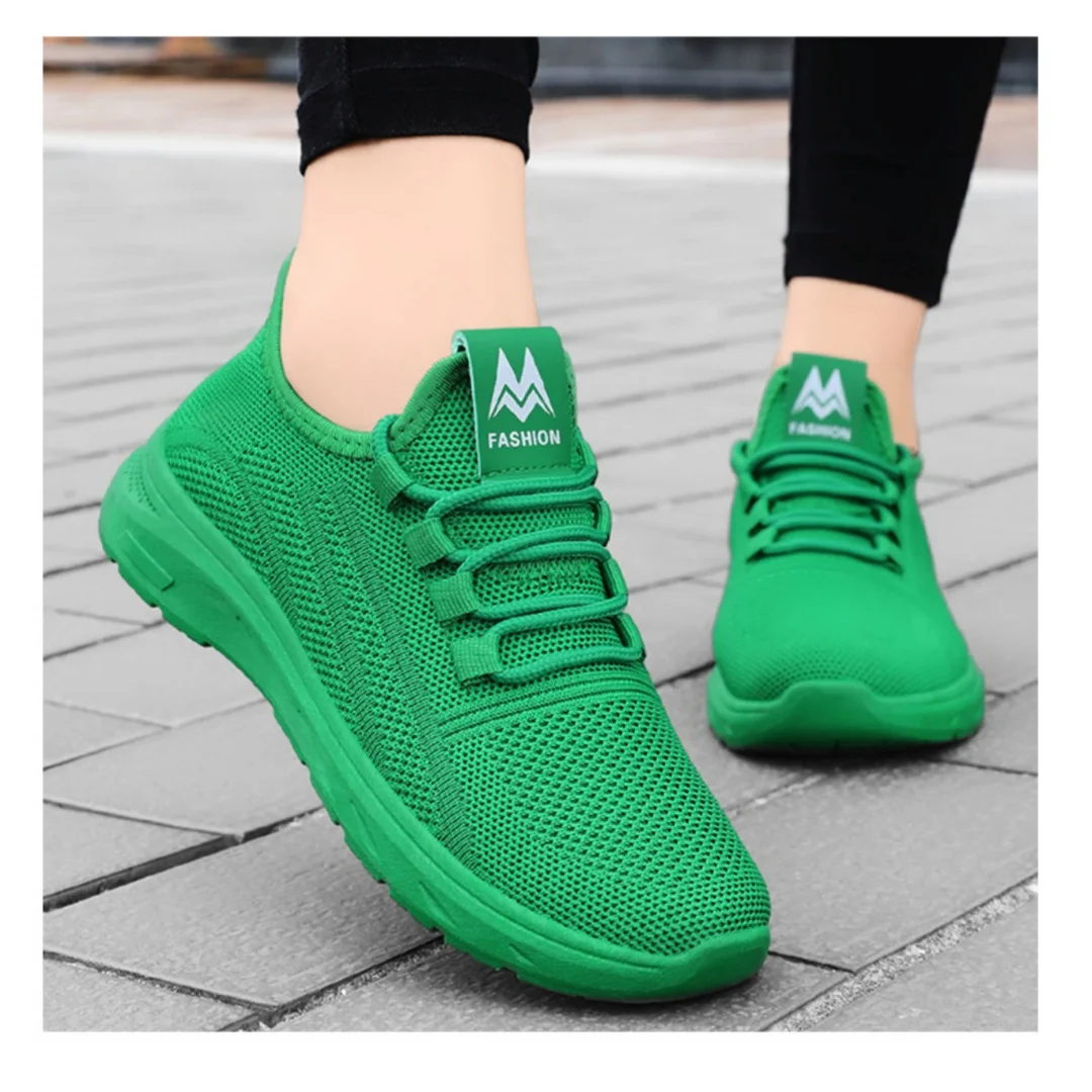 Women Casual Sneakers Lace-up Gym Vulcanized Shoes White Female Footwear Fashion Breathable Walking Mesh Flat Shoes Trainers