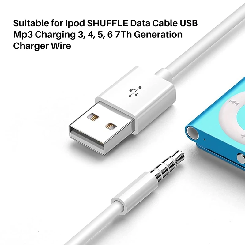 Suitable for Ipod SHUFFLE Data Cable USB Mp3 Charging 3, 4, 5, 6 7Th Generation Charger Wire