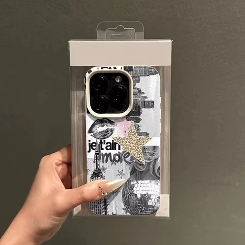 Чехол для iPhone 17, 11, 13, 12, 15, 14, 16 Pro Max Plus, 17 Air с текстурой Эйфелевой башни, светящимся шаром и текстурой личи