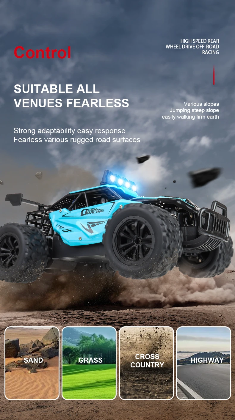 Oike 1:16 RC-Auto Ferngesteuertes Auto Funk-Buggy Truck Drift-Rennwagen Kletter-Offroad-Fahrzeug Outdoor-Spielzeug für Jungen und Kinder – Detail 12