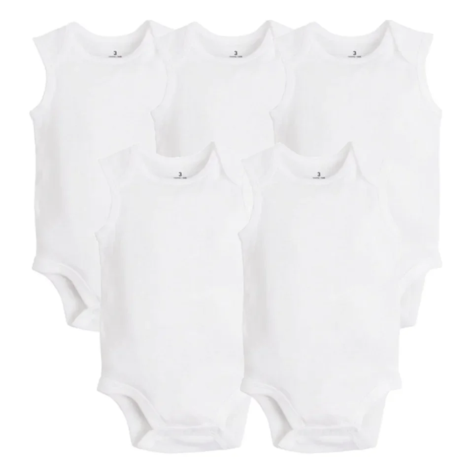 3-5 STÜCK/SET Neugeborenen-Babykleidung 2026 Sommer Body Baby Bodysuits 100% Baumwolle Weiße Kinder-Overalls Baby Jungen Mädchen Kleidung 0-24M