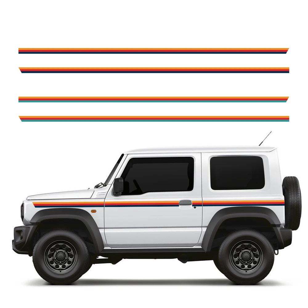 Araba Sticker SUZUKI JIMNY JB74W JB64W Araba Vücut Şerit Çıkartması Kiti Su Geçirmez Vinil Film PVC Dekorasyon Aksesuarları Dış