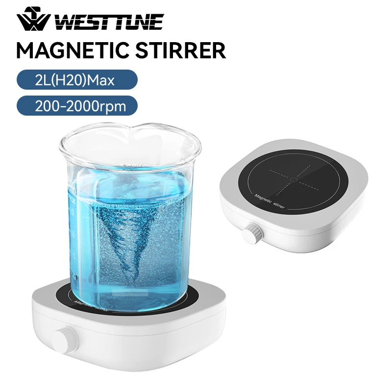 

WESTTUNE Laboratory Mini Magnetic Stirrer Magnetic Mixer Speed 200-2000RPM Portable Small Stirrer Essential Laboratory Equipment